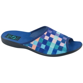 Damenhausschuhe Adanex 27268 SAK1 lila marineblau blau orange 1
