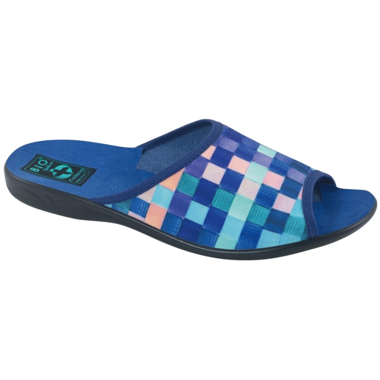 Damenhausschuhe Adanex 27268 SAK1 lila marineblau blau orange 1