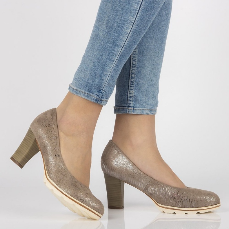 Filippo DP172 / 18 Br braune Pumps beige 2