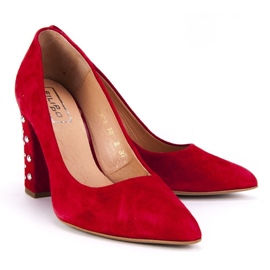 Filippo 2571 / J Velour Rote Pumps 2
