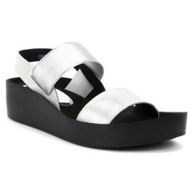 Filippo DS767 / 19 Si Silberne Sandalen grau 1