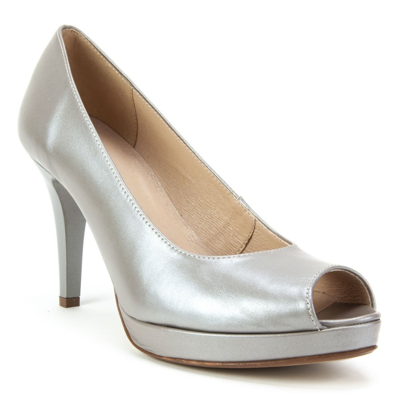 Filippo 749 Pearl Mimosa 7 graue Pumps silber- 1