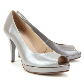 Filippo 749 Pearl Mimosa 7 graue Pumps silber- 2