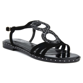 Sandalen Filippo 1453N schwarzes Wildleder 1