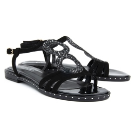 Sandalen Filippo 1453N schwarzes Wildleder 2