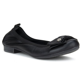Filippo 477 Black Grain Ballerinas schwarz 1