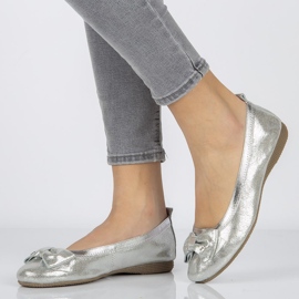 Lederballerinas Filippo DP1409 / 20 Si silber grau 1