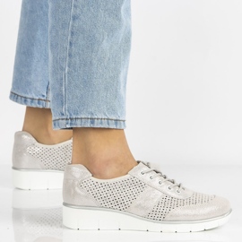 Lederschuhe Filippo DP028 / 20 Si Silber grau 2