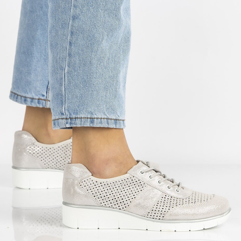 Lederschuhe Filippo DP028 / 20 Si Silber grau 2
