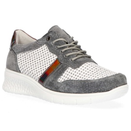 Lederschuhe Filippo DP1389 / 20 Wh Gr Grau weiß gelb 2