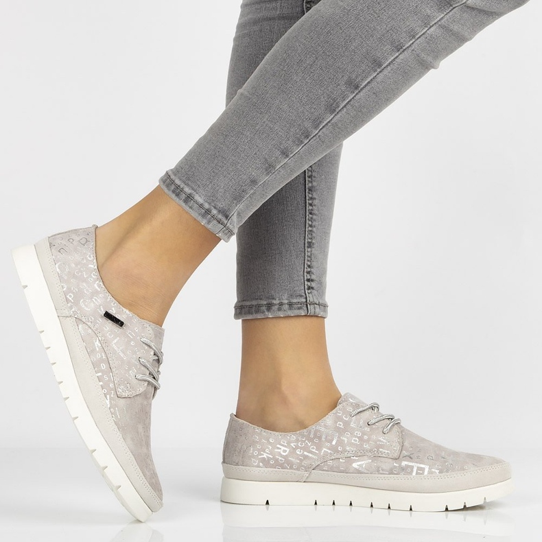 Lederschuhe Filippo DP1383 / 20 Gr grau beige rosa 1