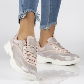 Damen Lederturnschuhe Filippo DP1411 / 20 Pi rosa 2