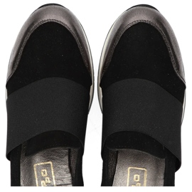 Schuhe Filippo 018 Schwarzes Wildleder / Nickel silber- 1