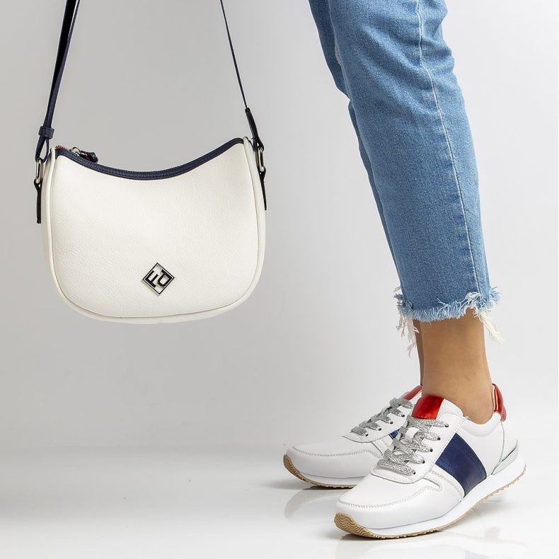 Lederschuhe Filippo DP1265 / 20 Wh Nv weiß navy blau gelb 1