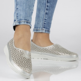 Filippo DP1400 / 20 Si Silberne Schuhe khaki silber- grau grün 1