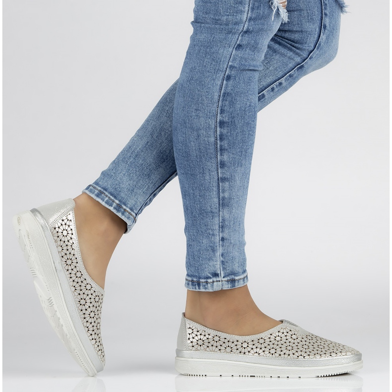 Filippo DP1400 / 20 Si Silberne Schuhe khaki silber- grau grün 2