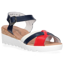 Filippo DS1273 / 20 Nv Rd Marinerote Sandalen weiß marineblau 1