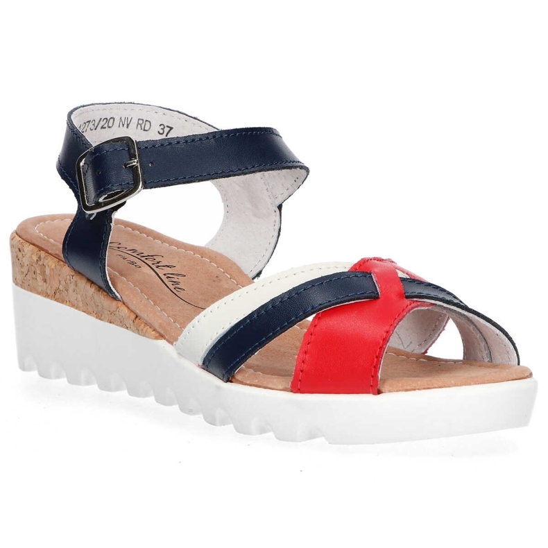Filippo DS1273 / 20 Nv Rd Marinerote Sandalen weiß navy blau 1