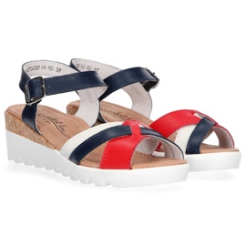 Filippo DS1273 / 20 Nv Rd Marinerote Sandalen weiß marineblau 2