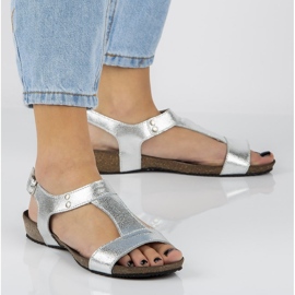 Filippo DS1271 / 20 Si silberne Sandalen grau 1