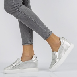 Lederschuhe Filippo DP1398 / 20 Si Silber 1