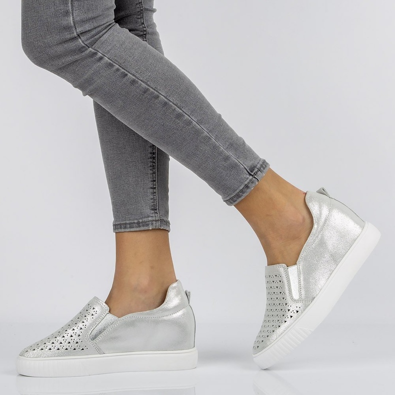 Lederschuhe Filippo DP1398 / 20 Si Silber 1