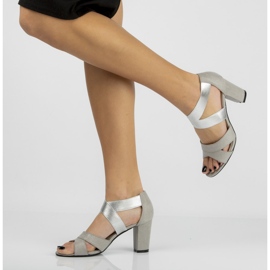 Filippo DS776 / 20 Si Silberne Sandalen grau 1