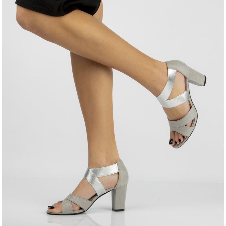 Filippo DS776 / 20 Si Silberne Sandalen grau 1