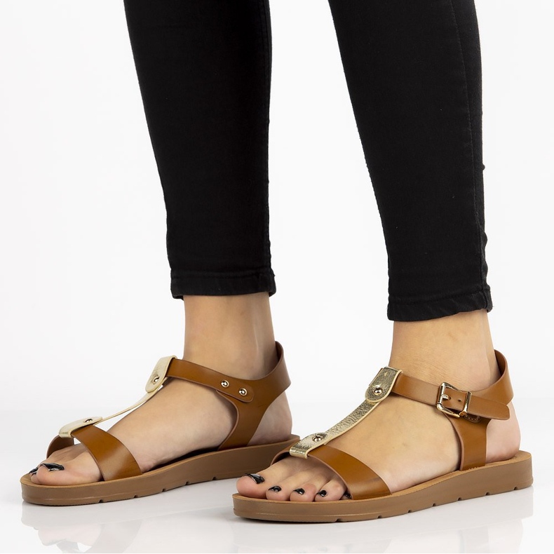 Filippo DS105 / 20 Br braune Sandalen gelb 2