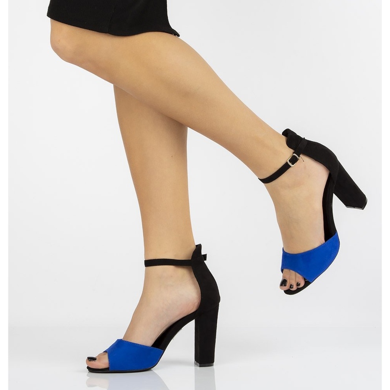 Sandaletten mit hohem Absatz Filippo DS1376 / 20 Bl blau schwarz marineblau 1