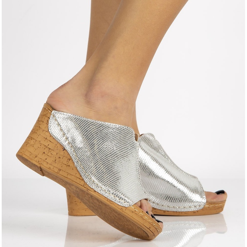 Lederhausschuhe Filippo DK786 / 20 Si silber silber- 1