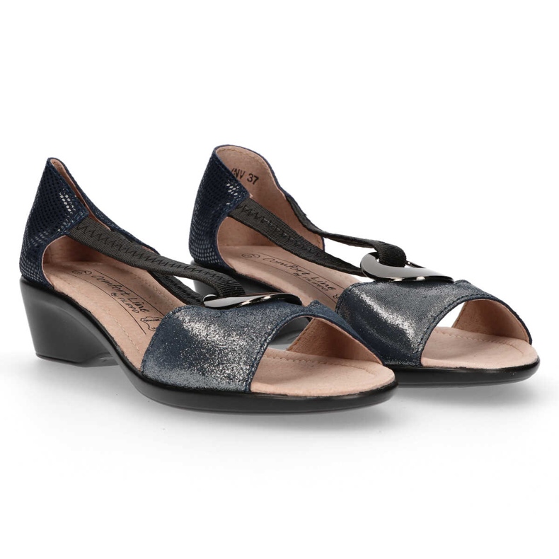 Ledersandalen Filippo DS096 / 17 Sl Nv silber schwarz navy blau silber- 1