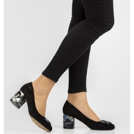 Filippo DP1559 / 20 Bk Fl schwarze Pumps grau 2