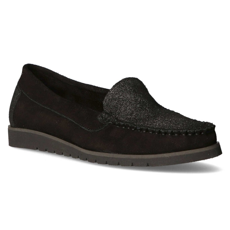 Filippo 10065 Loafer schwarz + silberner Glitzer 1