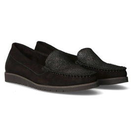 Filippo 10065 Loafer schwarz + silberner Glitzer 2
