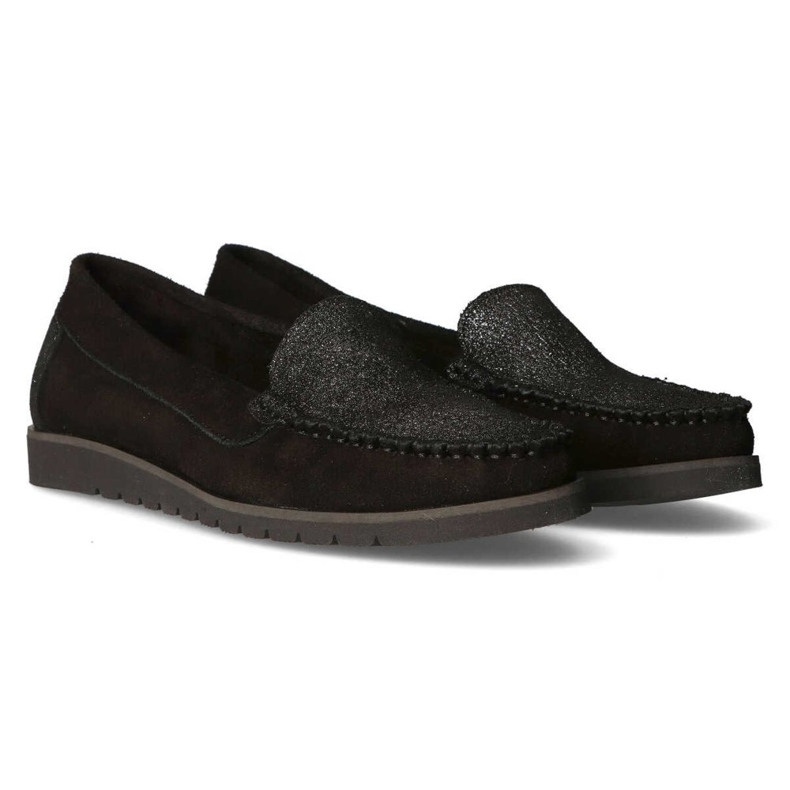 Filippo 10065 Loafer schwarz + silberner Glitzer 2