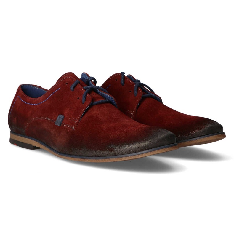 Lederschuhe Filippo 239 Burgund Velours rot 2