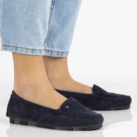 Lederhalbschuhe Filippo DP2037 / 21 Nv marineblau 1