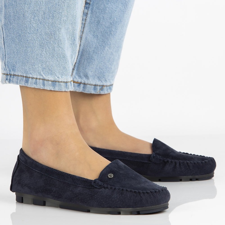 Lederhalbschuhe Filippo DP2037 / 21 Nv marineblau 1