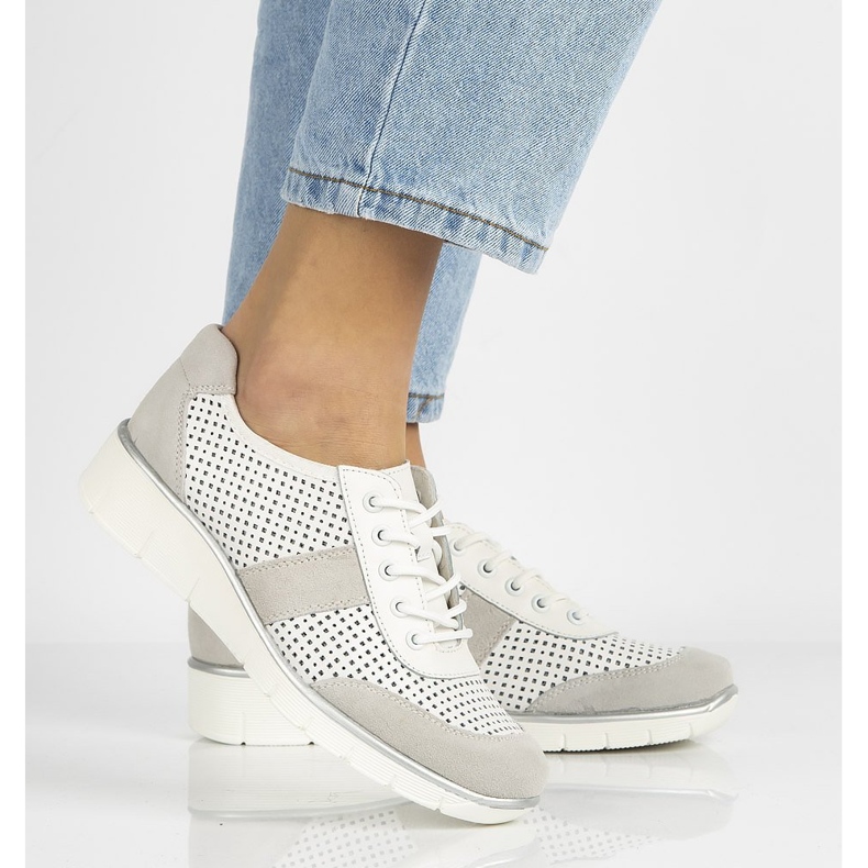 Lederschuhe Filippo DP028 / 21 Wh weiß geschnürt 2