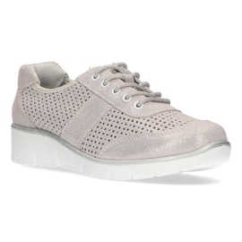 Lederschuhe Filippo DP028/21 Si silber geschnürt 1