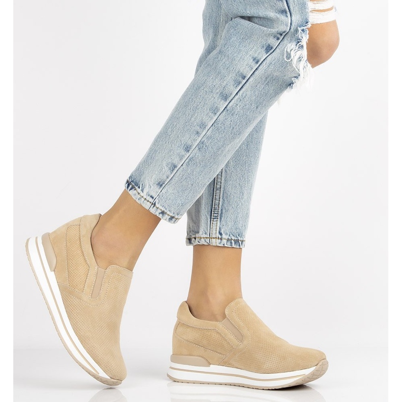 Lederturnschuhe Filippo DP1512 / 21 Seien Sie beige 2