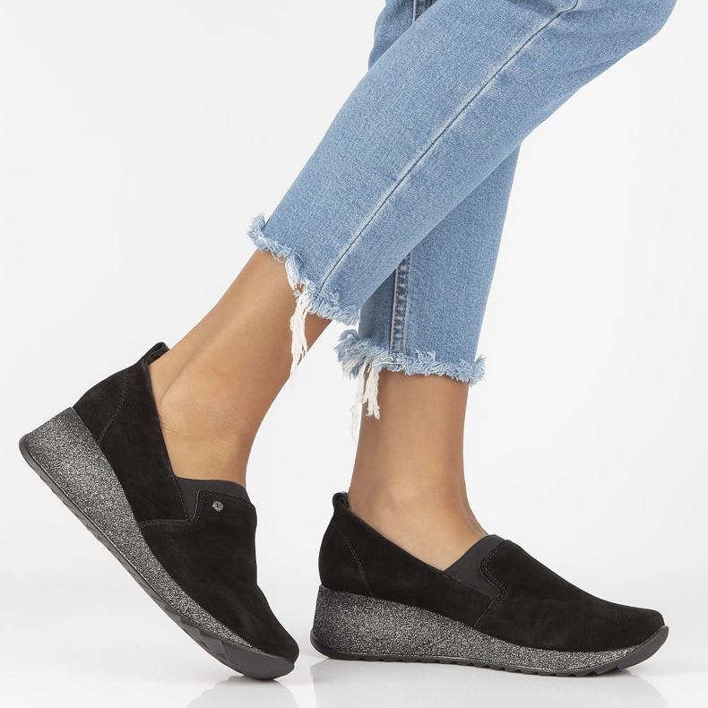 Lederturnschuhe Filippo DP1500 / 21 Bk schwarz 1