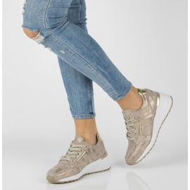 Lederturnschuhe Filippo DP2003 / 21 Gehen Sie Gold golden 2