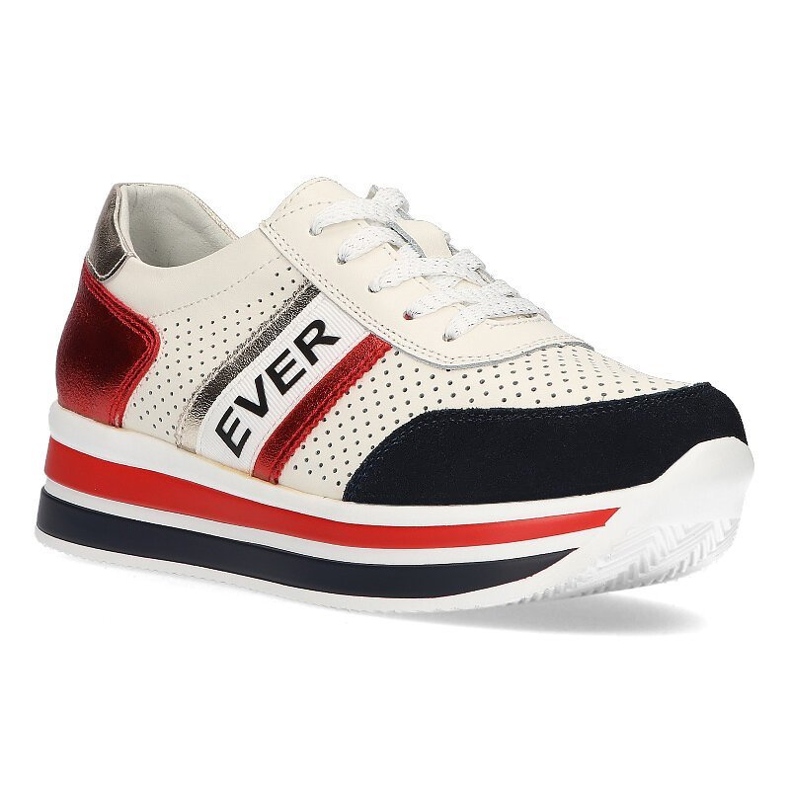Ledersneaker Filippo DP1414 / 21 Wh weiß rot navy blau 1