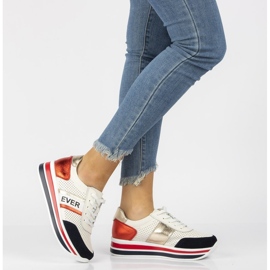 Ledersneaker Filippo DP1414 / 21 Wh weiß rot navy blau 2