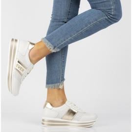 Ledersneaker Filippo DP1414 / 21 Wh Go Weißgold golden 2