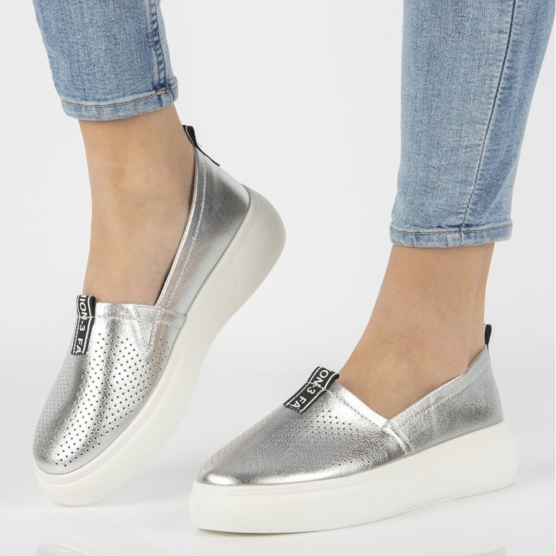Lederslipper Filippo DP2027 / 21 Si silber 1