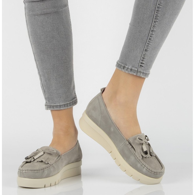 Lederhalbschuhe Filippo DP2030 / 21 Gr grau 2