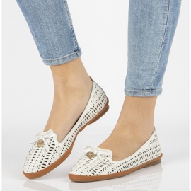 Leder durchbrochene Herren Filippo DP2034 / 21 Wh weiß 1